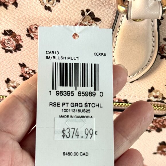 Coach Georgia Satchel Bag – Limited Edition Rose Floral Print Gold/Blush – NWT - Picture 8 of 16